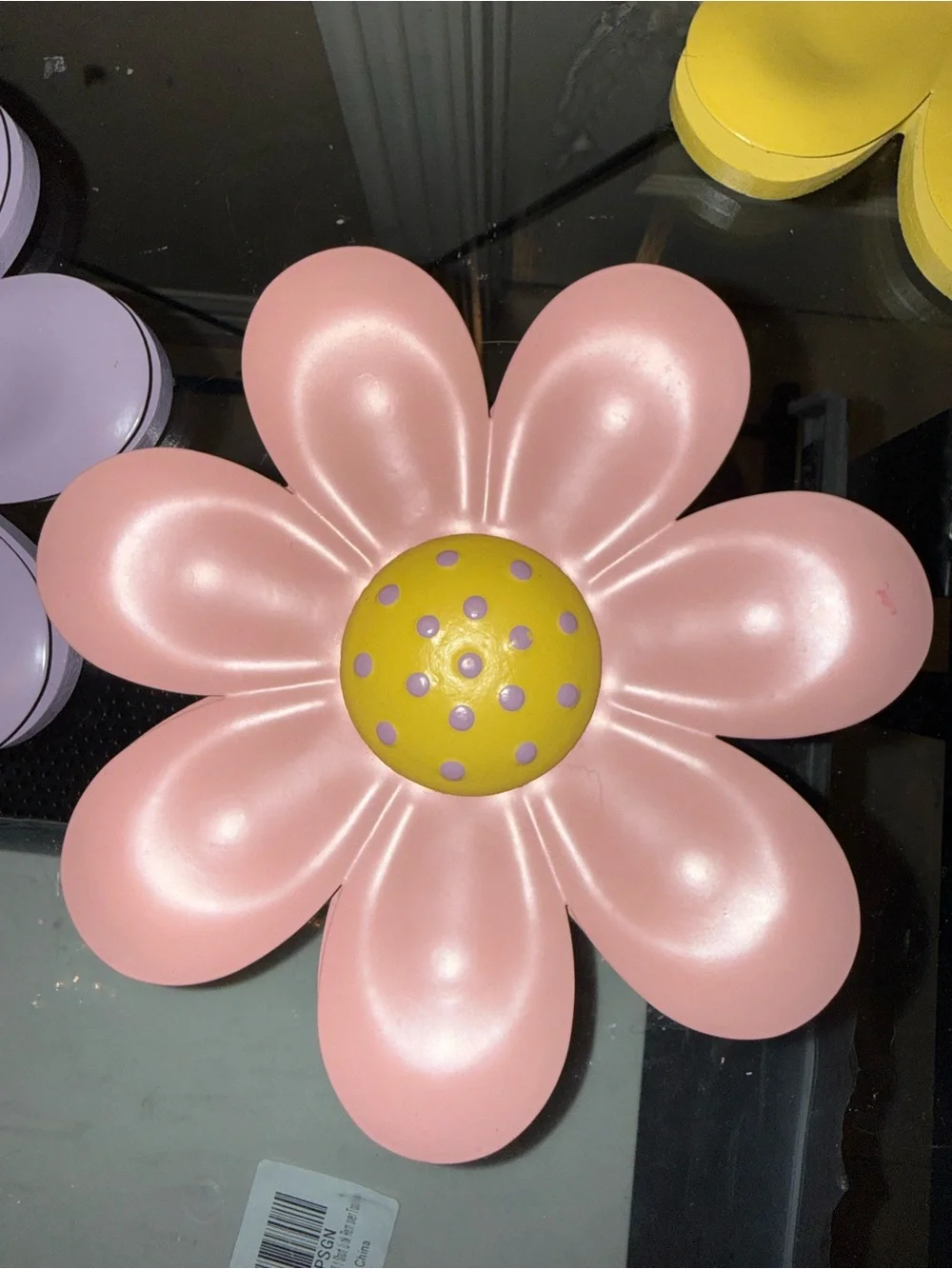 Home Interiors Yellow, Pink & Lavender Metal Flower Wall Decor